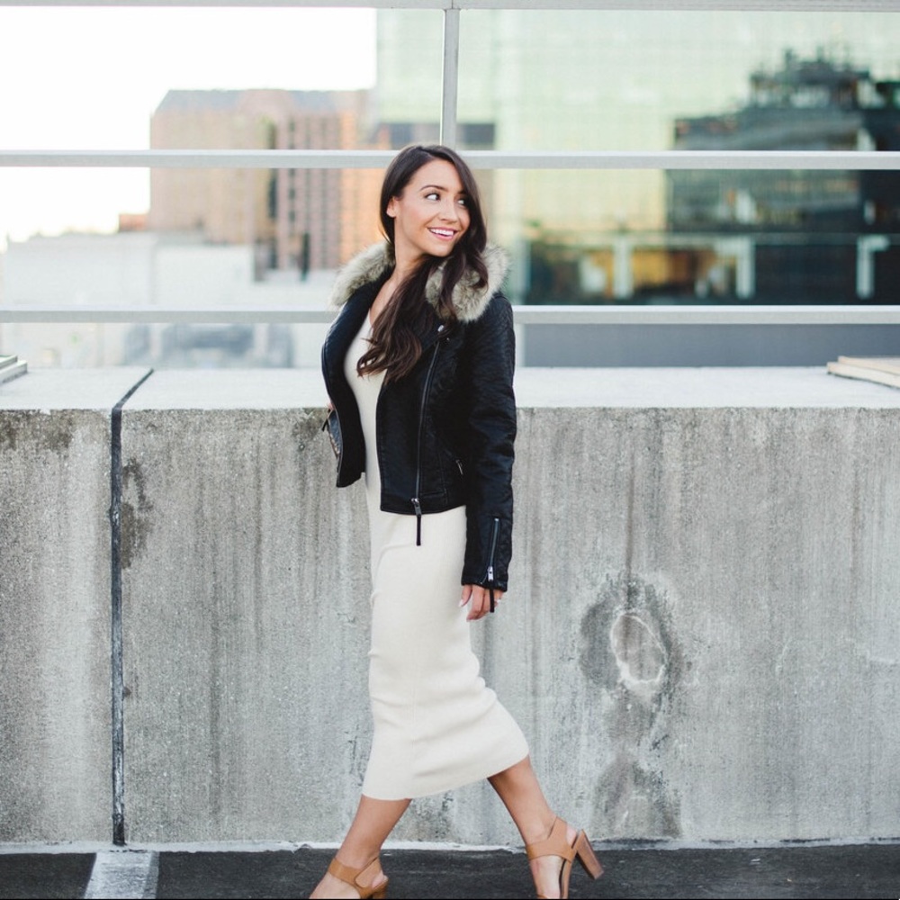 Faux leather jacket- Topshop